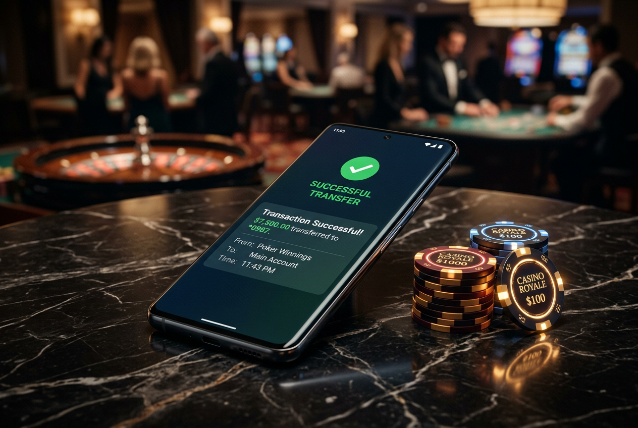 A smartphone showing a successful instant payout notification